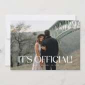 Minimalistische moderne 3-foto bruiloft elopement aankondiging (Voorkant)