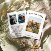 Minimalistische moderne 3Photo Peace Love Joy Nieu Feestdagenkaart