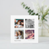 Minimalistische Moderne 4 Foto Collage Kerstmis Feestdagenkaart (Staand voorkant)
