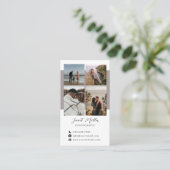 Minimalistische moderne 4 fotocollage fotograaf visitekaartje (Staand voorkant)