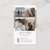 Minimalistische moderne 4 fotocollage fotograaf visitekaartje (Voorkant)