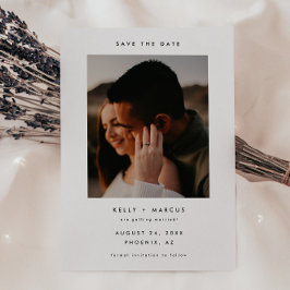 Minimalistische & Moderne Aangepaste 2-Foto Huweli Save The Date