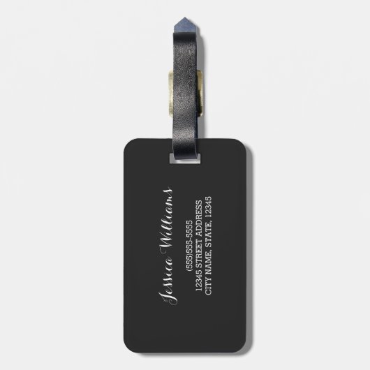 Minimalistische moderne aangepaste foto bagagelabel (Achterkant verticaal)