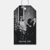 Minimalistische moderne aangepaste foto bruiloft b cadeaulabel (Achterkant)