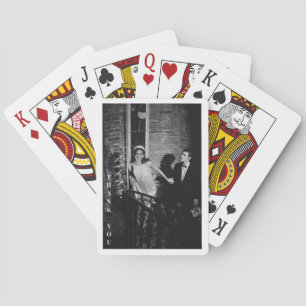 Minimalistische moderne aangepaste foto bruiloft b pokerkaarten
