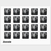 Minimalistische moderne aangepaste foto bruiloft b vierkante sticker (Vel)