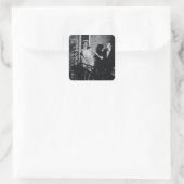 Minimalistische moderne aangepaste foto bruiloft b vierkante sticker (Tas)