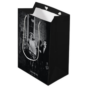 Minimalistische moderne aangepaste foto-huwelijk b medium cadeauzakje
