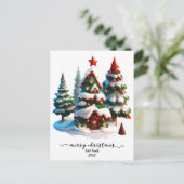 Minimalistische moderne aangepaste kerstkaart feestdagenkaart (Staand voorkant)