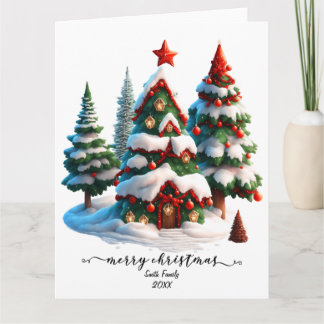 Minimalistische moderne aangepaste kerstkaart kaart
