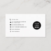 Minimalistische moderne aangepaste logo-pictogramm visitekaartje (Achterkant)