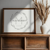 Minimalistische moderne aangepaste naam bord huwel poster