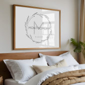 Minimalistische moderne aangepaste naam bord huwel poster