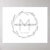 Minimalistische moderne aangepaste naam bord huwel poster (Voorkant)