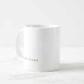 Minimalistische moderne aangepaste naam, tekst en koffiemok (Voorkant links)