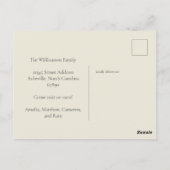 Minimalistische moderne aankondiging van het scrip briefkaart (Achterkant)