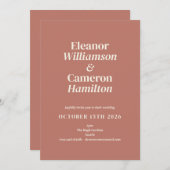 Minimalistische moderne aardse terracotta klei bru kaart (Voorkant / Achterkant)