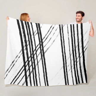 Minimalistische Moderne Abstract Zwart en Wit Eenv Fleece Deken