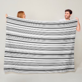 Minimalistische Moderne Abstract Zwart en Wit Eenv Fleece Deken