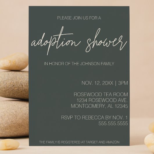 Minimalistische moderne adoptie Baby/kinderdouche Kaart