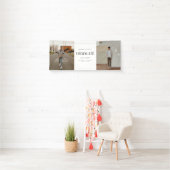 Minimalistische moderne afstudeerfeest met 2 foto' spandoek (Insitu)
