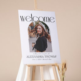 Minimalistische & moderne afstudeerfeest welkom poster