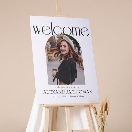 Minimalistische & moderne afstudeerfeest welkom poster