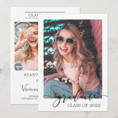 Minimalistische moderne Afstuderen foto's Afbeeldi Aankondiging (Voorkant / Achterkant)