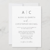 Minimalistische moderne alles-in-één bruiloft QR-c Kaart (Voorkant)