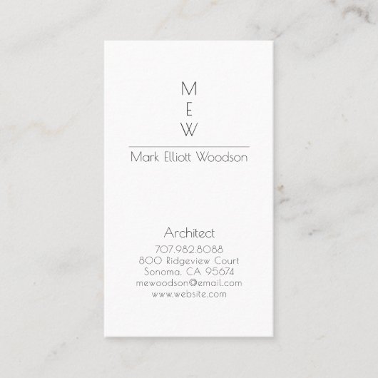 Minimalistische moderne architect visitekaartje (Voorkant)