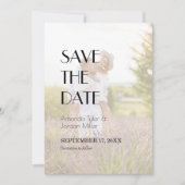 Minimalistische moderne art deco bruiloft voorfoto save the date (Voorkant)
