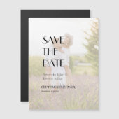 Minimalistische moderne art deco foto bewaar de da magnetische uitnodiging (Voorkant / Achterkant)