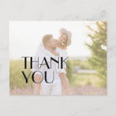 Minimalistische moderne art deco trouwfoto dank u briefkaart (Voorkant)