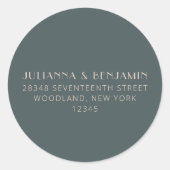 Minimalistische moderne Art Deco turquoise retoura Ronde Sticker (Voorkant)