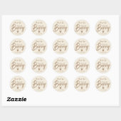 Minimalistische moderne babyshower dank je ronde sticker (Vel)