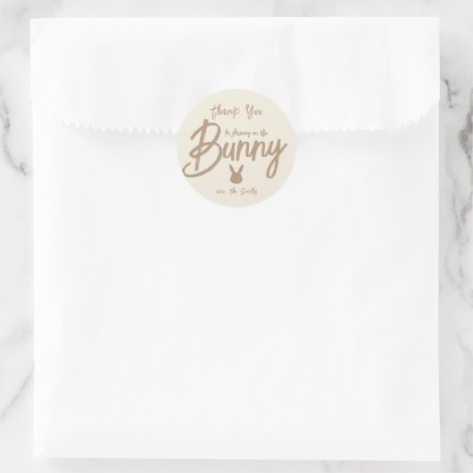 Minimalistische moderne babyshower dank je ronde sticker (Tas)