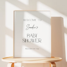 Minimalistische moderne babyshower-welkom