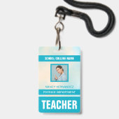 Minimalistische moderne badge met docenten ID kaar (Voorzijde met lanyard)