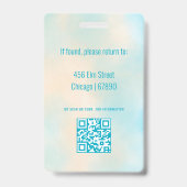 Minimalistische moderne badge met docenten ID kaar (Achterkant)