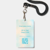 Minimalistische moderne badge met docenten ID kaar (Achterkant met lanyard)