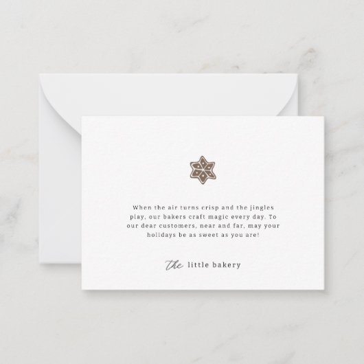 Minimalistische moderne bakkerij vakantie dank u notitiekaartje (Voorkant)