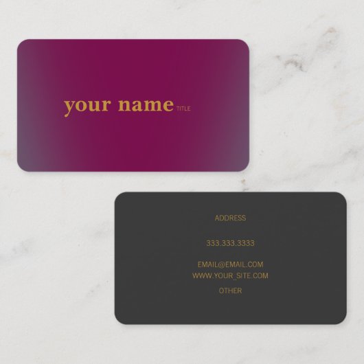 Minimalistische moderne Baskerville wijn Visitekaartje (Voorkant / Achterkant)