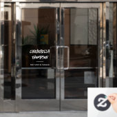 Minimalistische moderne bedrijfs handgeschreven br raamsticker (Kantoordeur)