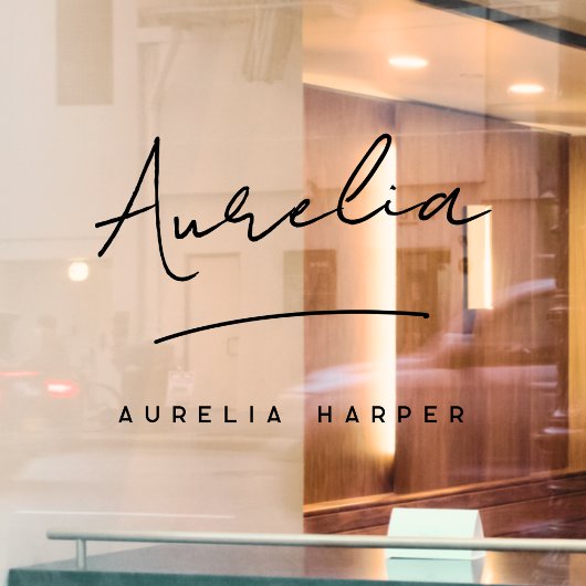 Minimalistische moderne bedrijfsnaam handtekening raamsticker