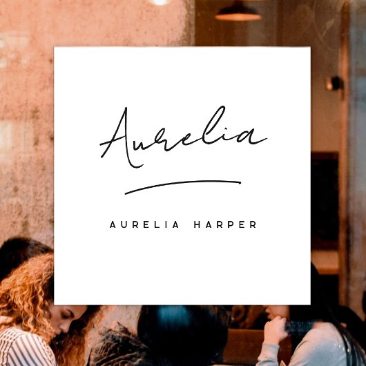 Minimalistische moderne bedrijfsnaam handtekening raamsticker