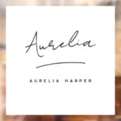 Minimalistische moderne bedrijfsnaam handtekening raamsticker (Vel 2)