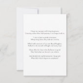 Minimalistische  moderne begrafenis bedankkaart (Achterkant)