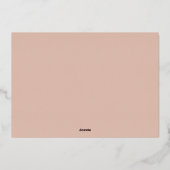 Minimalistische Moderne Beige Roze 1 Foto Echt  Folie Feestdagenkaart (Achterkant)