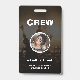 Minimalistische moderne bemanning staf ronde foto  badge