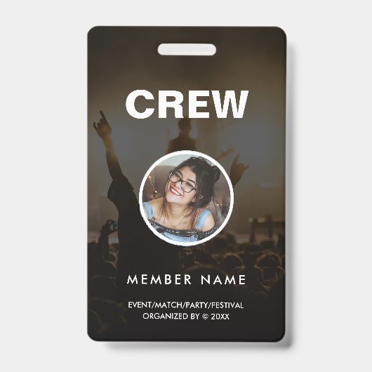 Minimalistische moderne bemanning staf ronde foto badge (Voorzijde)